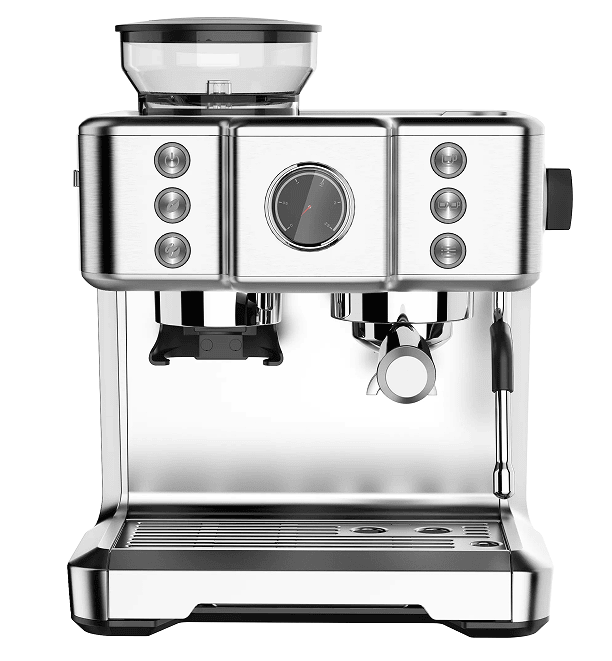 Coffee grinding 15Bar French latte Italian espresso extraction, 1 cup / 2 cup mechanical + digital, 2300W, steam, powder hammer 58mm, 30 level grinding setting