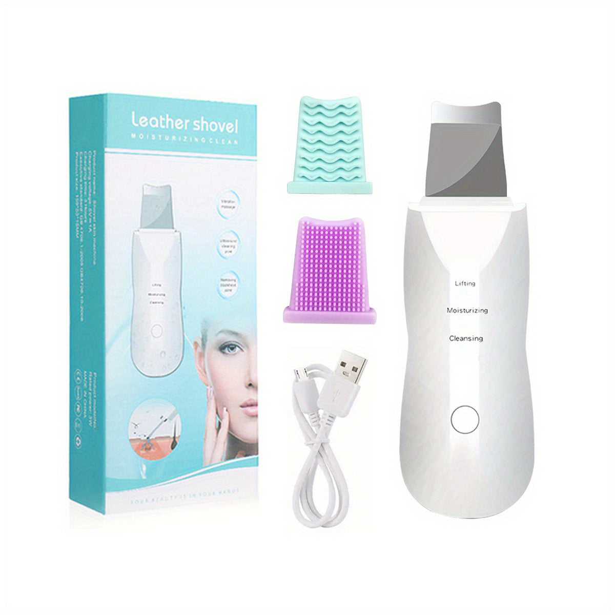 Ultrasonic Facial Cleansing Brush - Deep Cleansing and Blackhead Removal with Vibration Massage