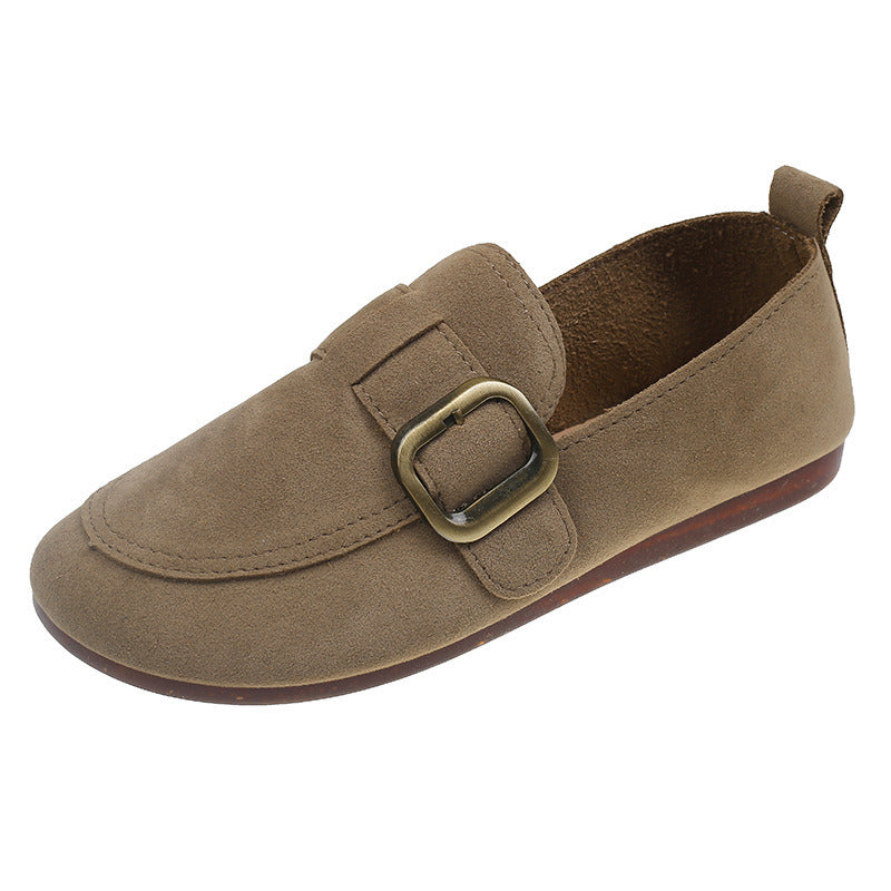 Women Casual Shoes Suede Leather Designer Slip On Loafers