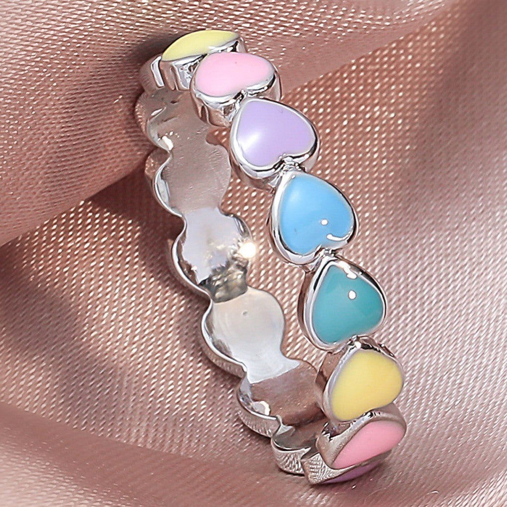 Bohemian Cute Heart Shape LOVE Ring Ladies Couple Gift