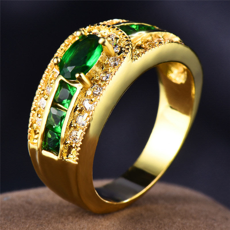 Luxury Band Ring Inlaid Shiny Zircon Engagement Ring Wedding Band Ring Women's Jewelry