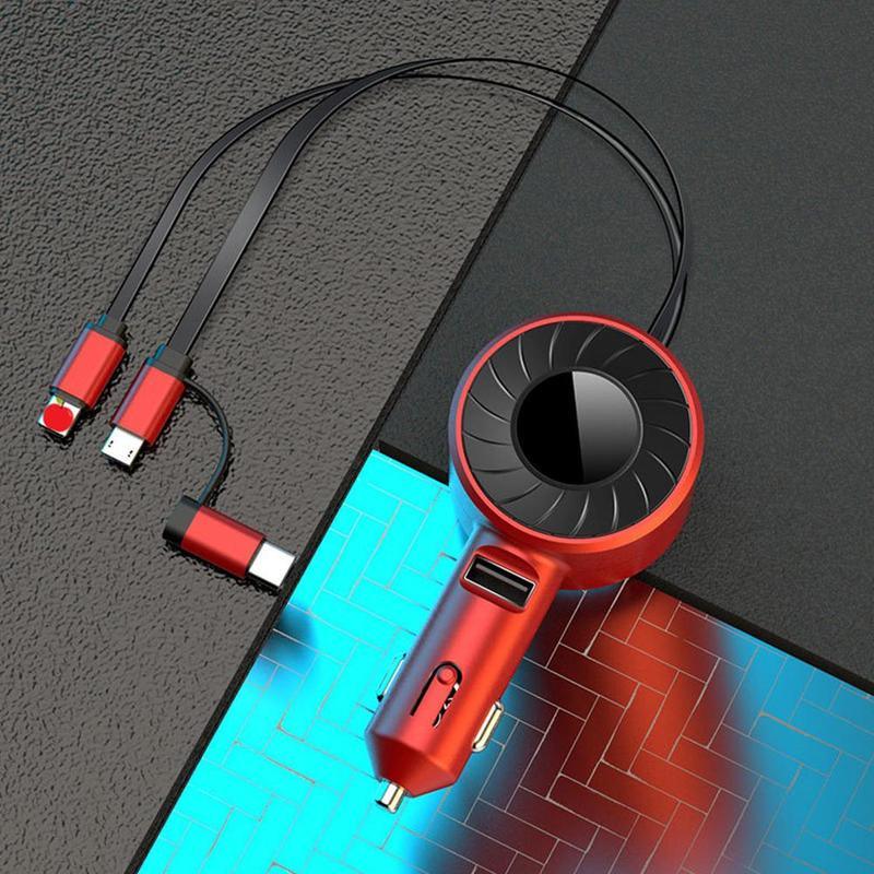 3 In 1 60W Fast Charger with Dual Cable Retractable