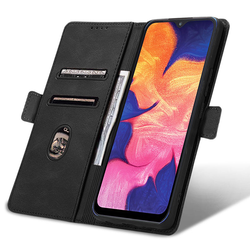 Case for Samsung Galaxy A10 Phone Case Soft TPU Samsung Galaxy A10 Phone Case Wallet style leather case(Samsung Galaxy A10-pitao-hei)