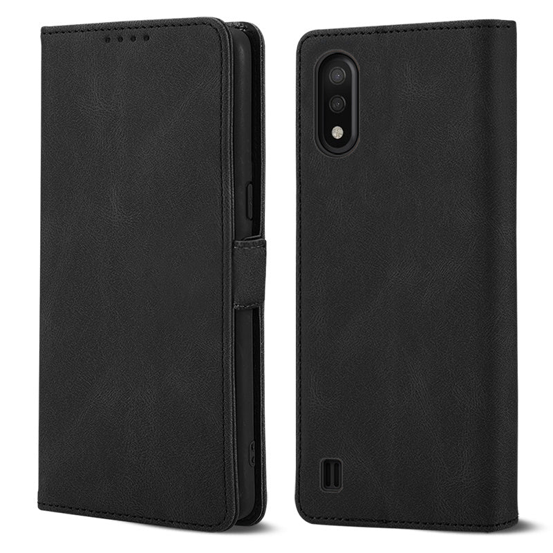 Case for Samsung Galaxy A01 Phone Case Soft TPU Samsung Galaxy A01 Phone Case Wallet style leather case(Samsung Galaxy A01-pitao-hei)