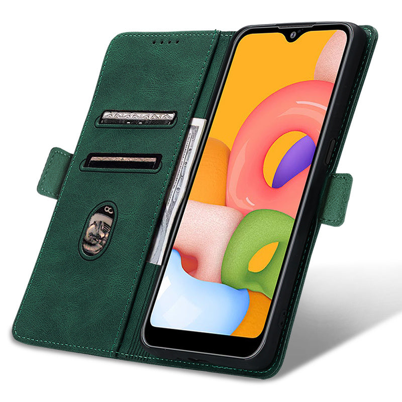 Case for Samsung Galaxy A01 Phone Case Soft TPU Samsung Galaxy A01 Phone Case Wallet style leather case(Samsung Galaxy A01-pitao-hei)