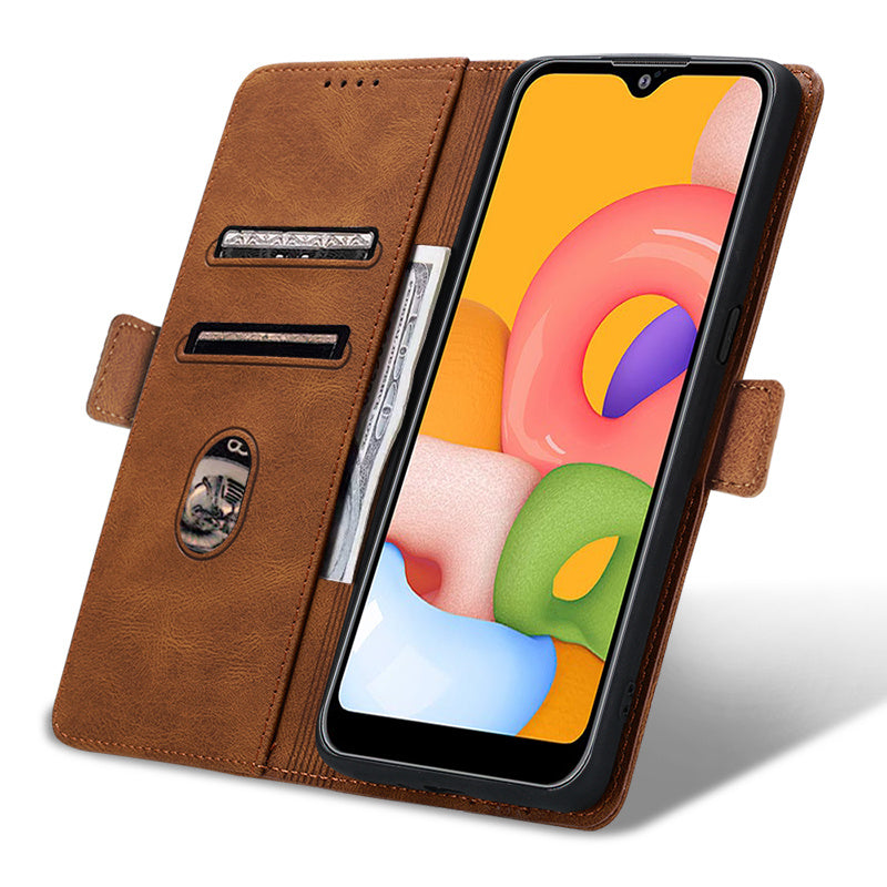 Case for Samsung Galaxy A01 Phone Case Soft TPU Samsung Galaxy A01 Phone Case Wallet style leather case(Samsung Galaxy A01-pitao-hei)