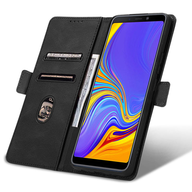 Case for Samsung Galaxy A9 2018 Phone Case Soft TPU Samsung Galaxy A9 2018 Phone Case Wallet style leather case(Samsung Galaxy A9 2018-pitao-hei)