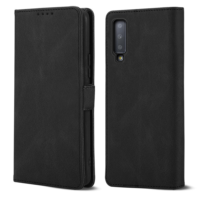 Case for Samsung Galaxy A7 2018 Phone Case Soft TPU Samsung Galaxy A7 2018 Phone Case Wallet style leather case(Samsung Galaxy A7 2018-pitao-hei)