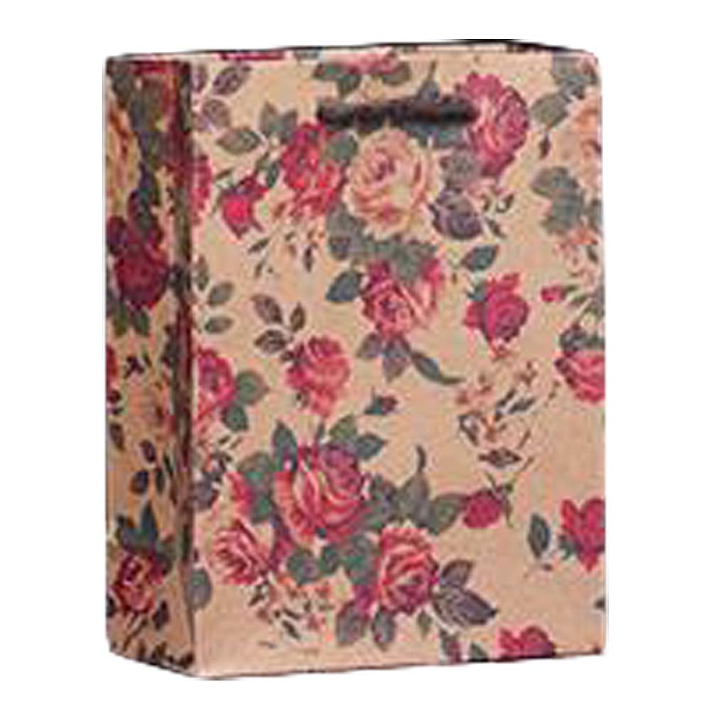 10 Pcs Vintage Rose Kraft Paper Gift Bags Party Favor Bags Wedding Celebrations Bags