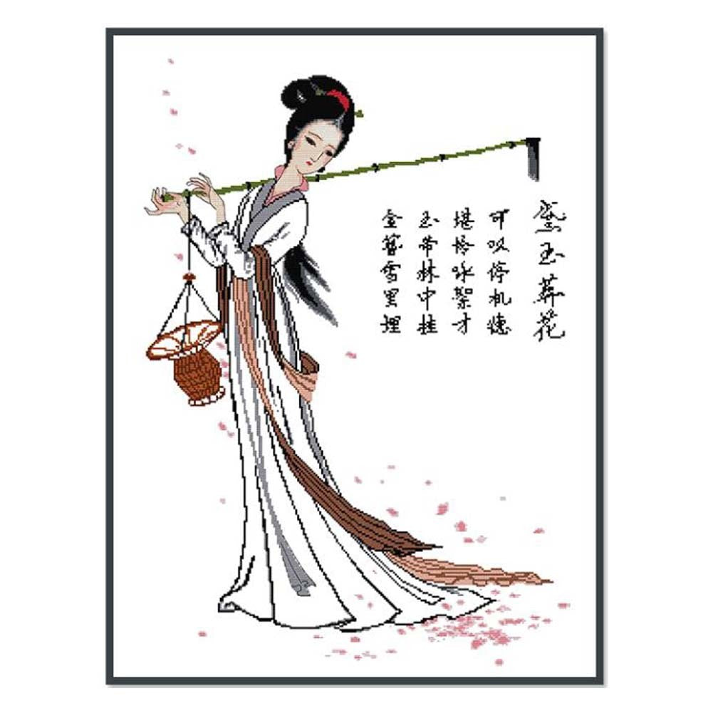 11CT Cross Stitch Kits DIY Embroidery Crafts Needlepoint Kit, Dream of the Red Chamber Lin Daiyu 25x34 inch