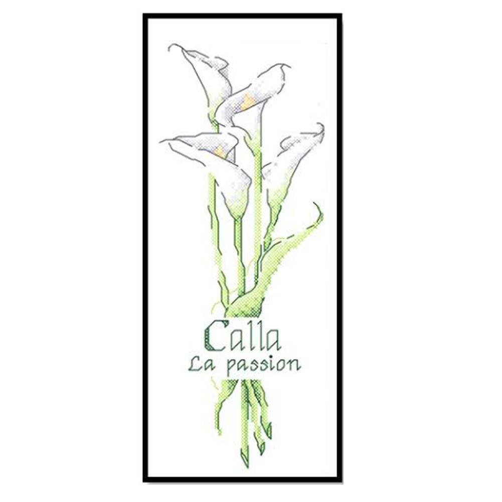 11CT Stamped Cross Stitch Kits DIY Embroidery Kits Living Room Bedroom Decor Plants Calla Needlework Arts Crafts, 7x15inch