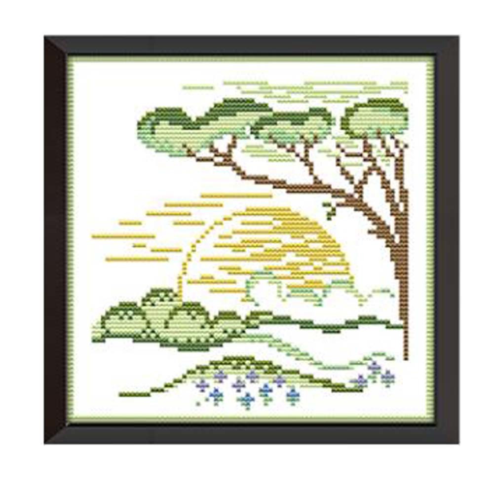 11 CT Cross Stitch Home Decor Winter Scenery Cross-Stitch DIY Embroidery Kits Arts Craft, 9x9 Inch