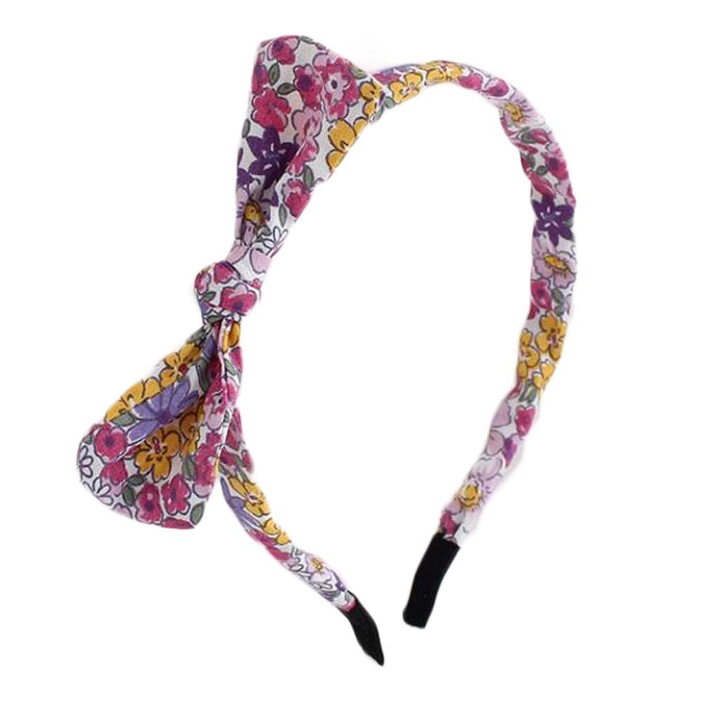 Purple Yellow Thin Headband Bowknot Skinny Hairband Hair Accessories for Womens Girls