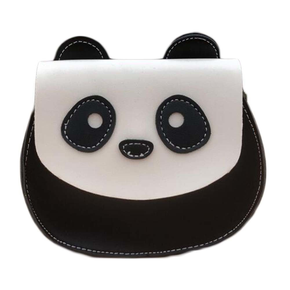 Black Cute Panda Crossbody Bag Mini PU Satchel Bag Cell Phone Purse