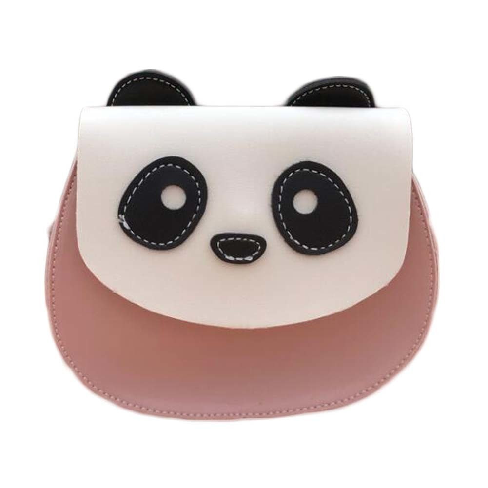 Pink Cute Panda Crossbody Bag Mini PU Satchel Bag Cell Phone Purse