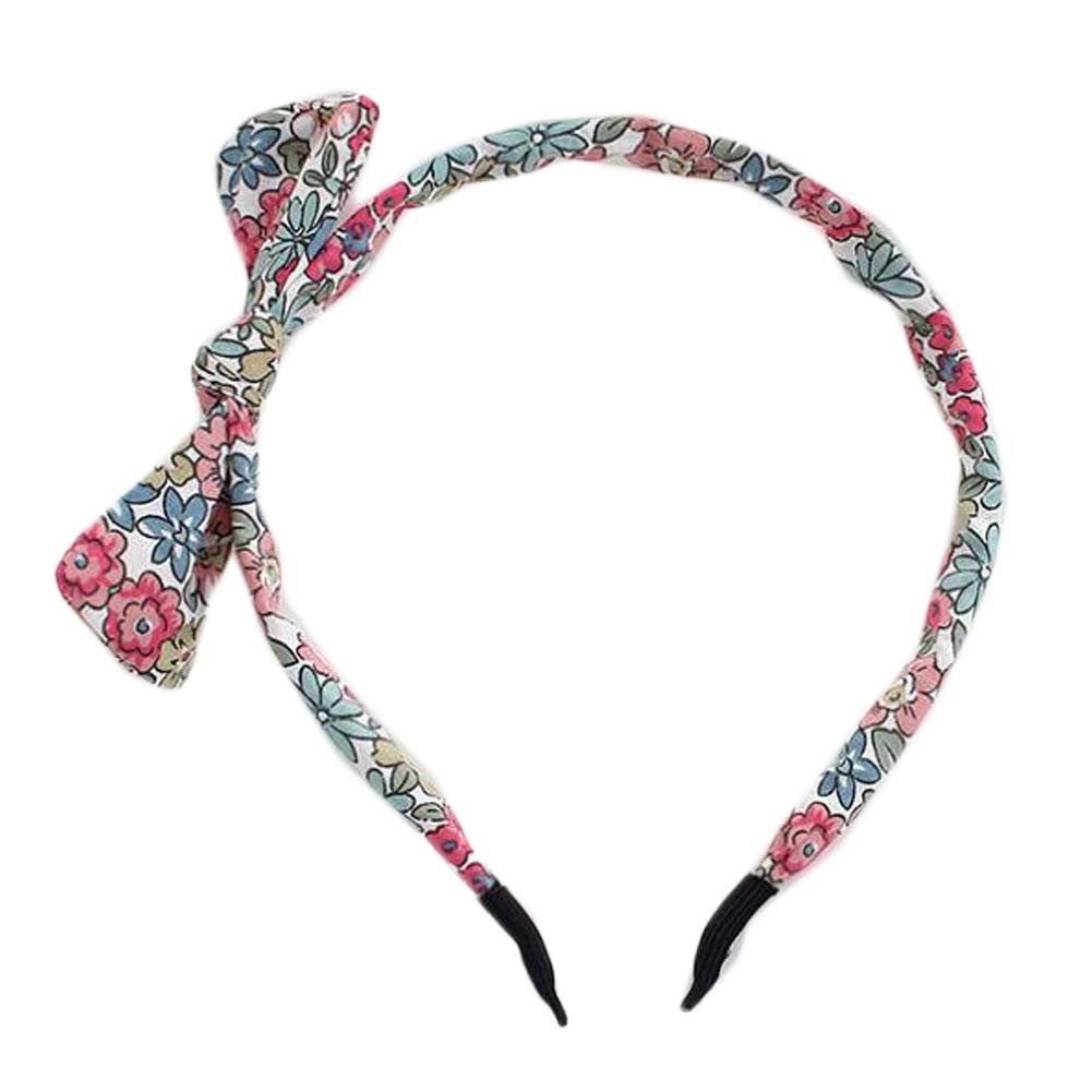 Red Blue Daisy Thin Headband Bowknot Skinny Hairband Hair Accessories for Womens Girls