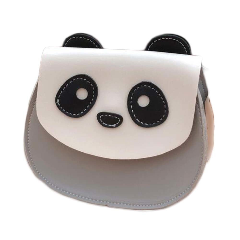 Grey Cute Panda Crossbody Bag Mini PU Satchel Bag Cell Phone Purse