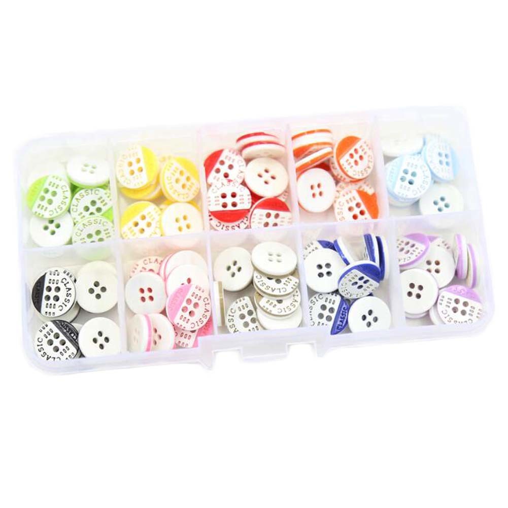 100 Pcs Multicolor 12.5mm Sewing Resin Buttons Round Shape Craft Buttons for DIY Craft