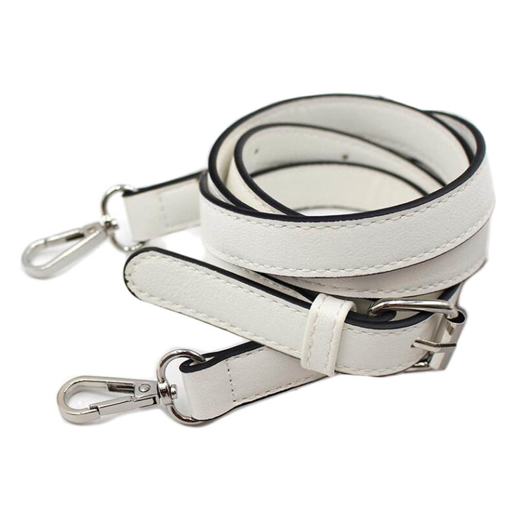 Adjustable PU Leather Purse Shoulder Strap Replacement Shoulder Handbag Chain Strap for Crossbody Bag,White