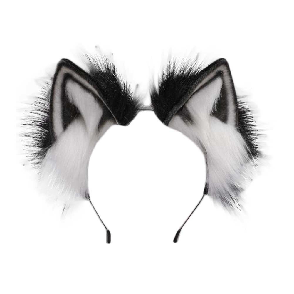 Black Plush Cat Ears Hairband Cosplay Fluffy Dog Fox Animal Ears Headband Halloween Cosplay Party Costume Hair Hoop