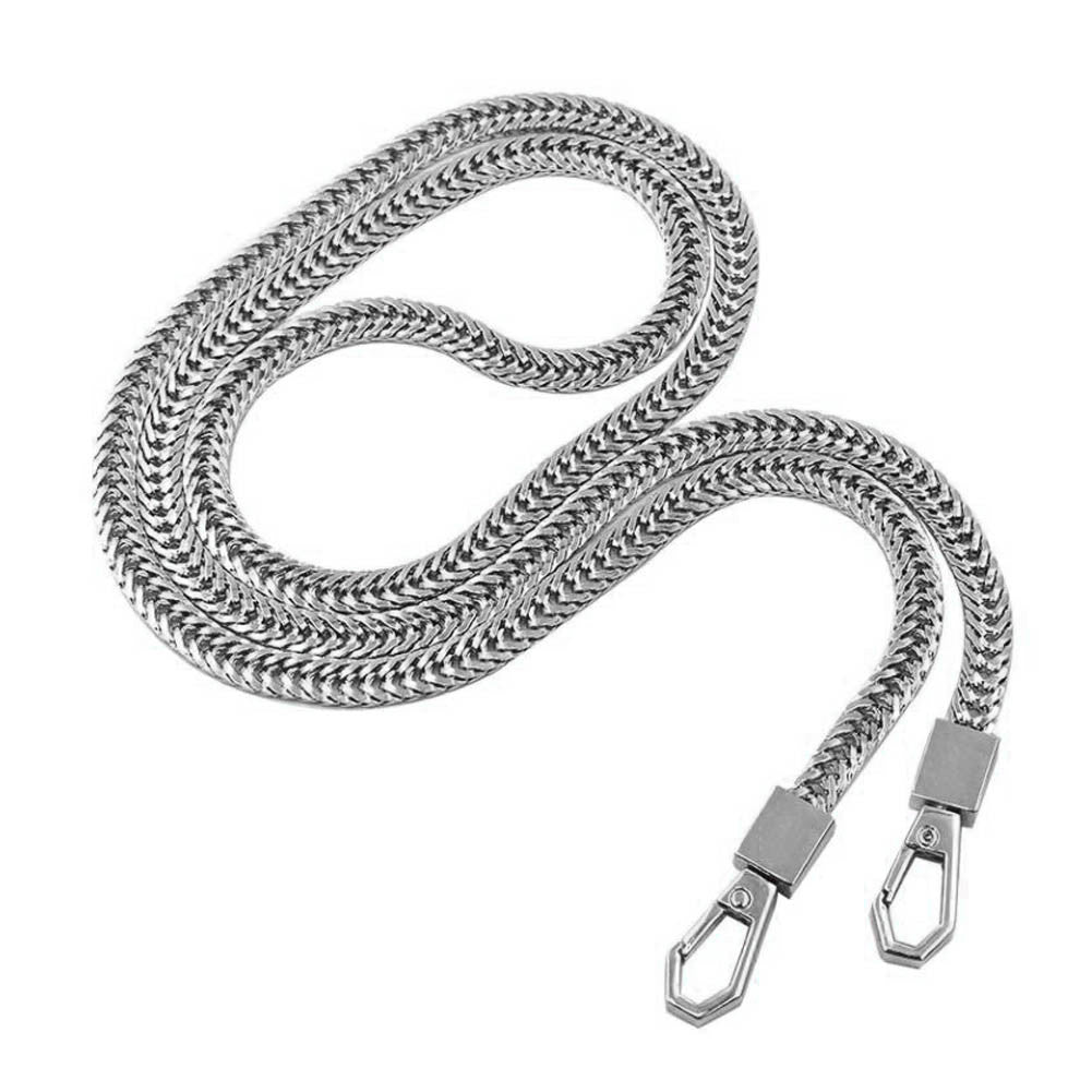 Silver Snake Bone Pattern Chain Strap Metal Handbag Chain Strap Replacement Crossbody Bag Shoulder Purse Chain Strap,47 inch