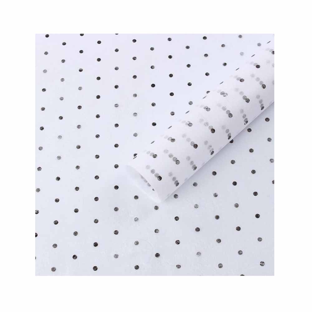 20 Sheets Dots Flower Wrapping Paper Cotton Candy Tissue Paper Gift Wrap Lining Florist Bouquet Supplies, Black