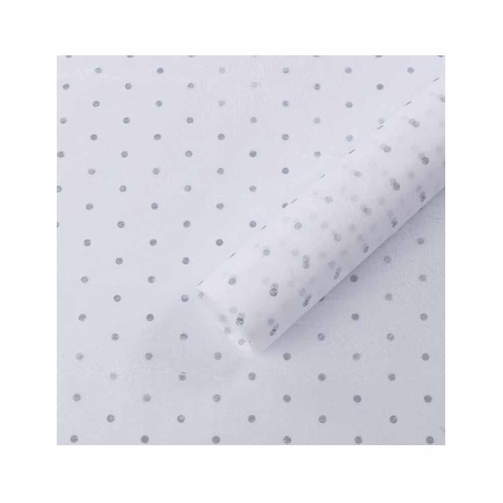 20 Sheets Dots Flower Wrapping Paper Cotton Candy Tissue Paper Gift Wrap Lining Florist Bouquet Supplies, Silver