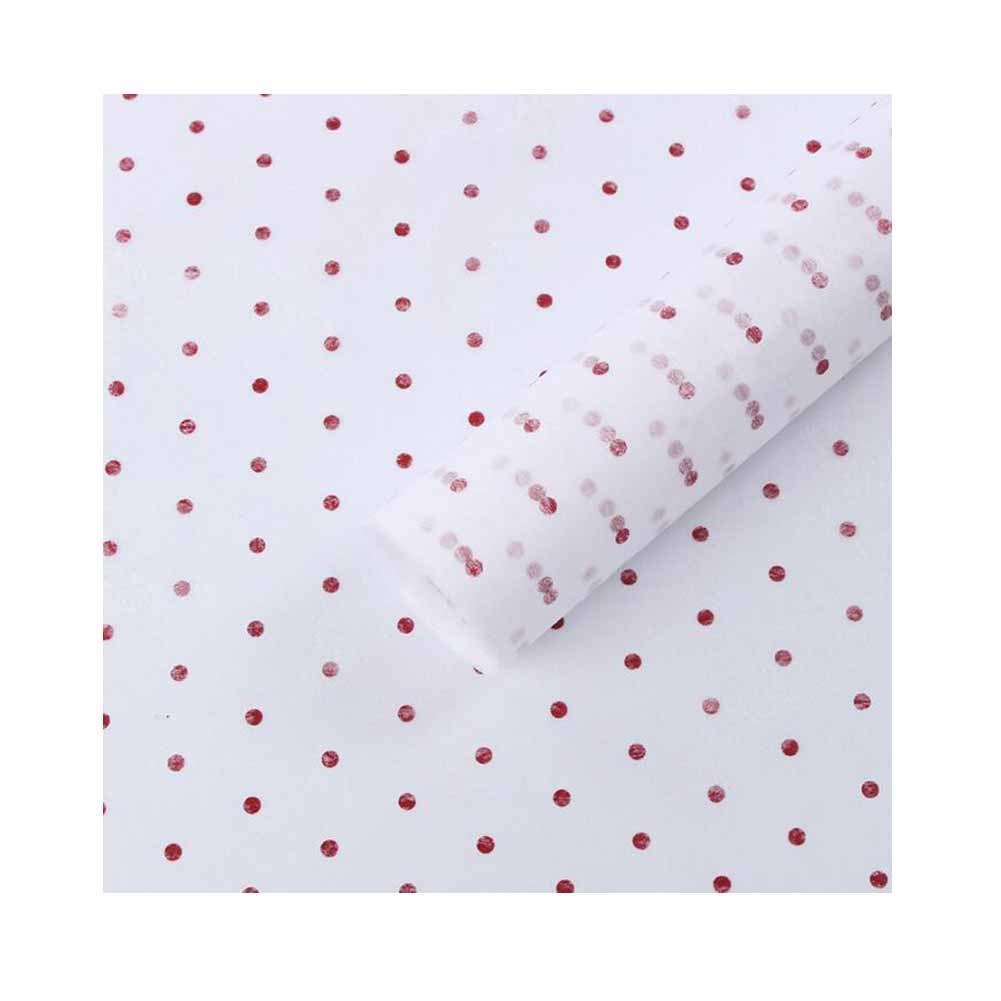 20 Sheets Dots Flower Wrapping Paper Cotton Candy Tissue Paper Gift Wrap Lining Florist Bouquet Supplies, Red