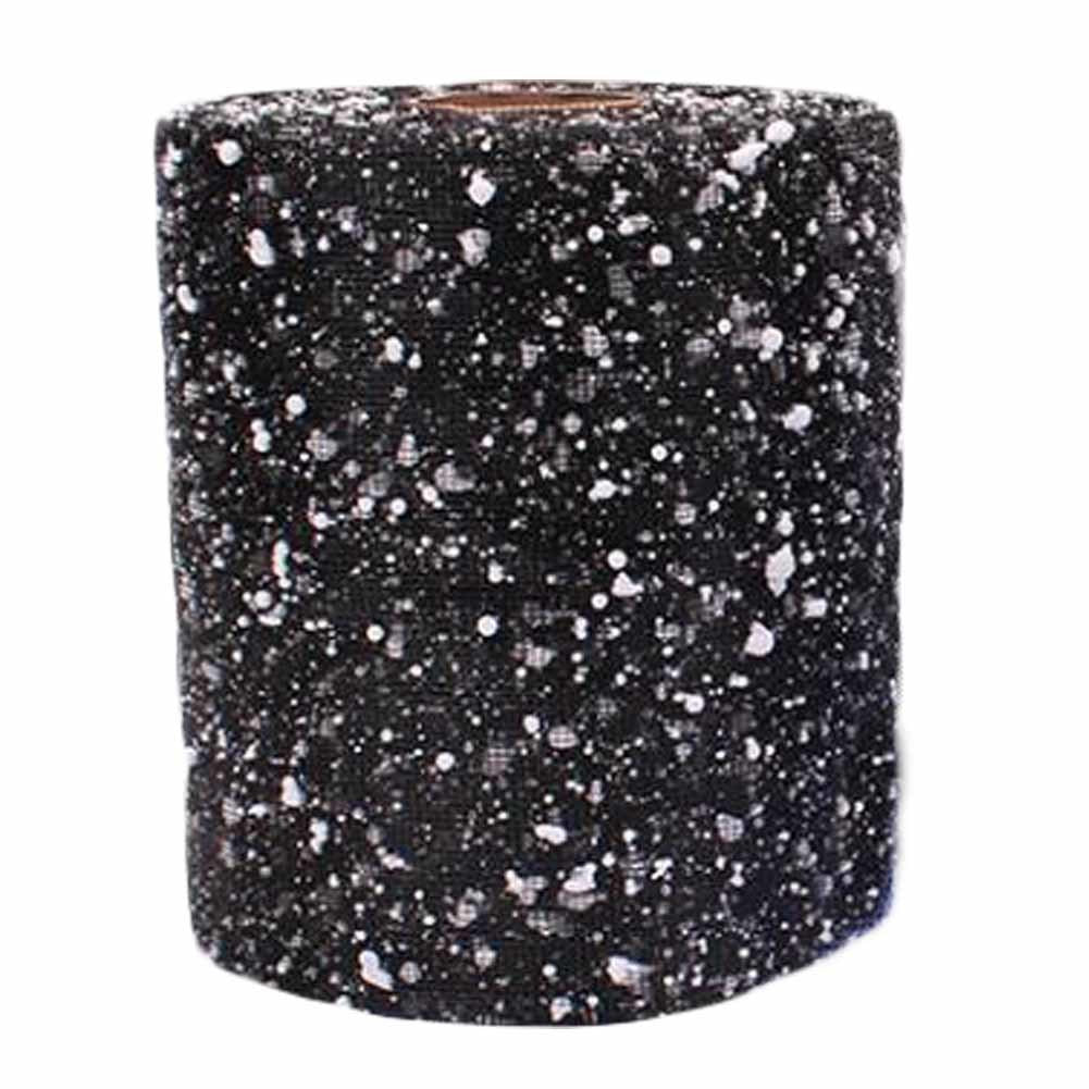 1 Roll Chiffon Flower Bouquet Wrapping Paper Mesh Gauze Ribbon Gift Wrap Florist Bouquet Supplies, Black