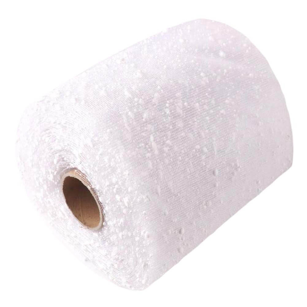 1 Roll Chiffon Flower Bouquet Wrapping Paper Mesh Gauze Ribbon Gift Wrap Florist Bouquet Supplies, White