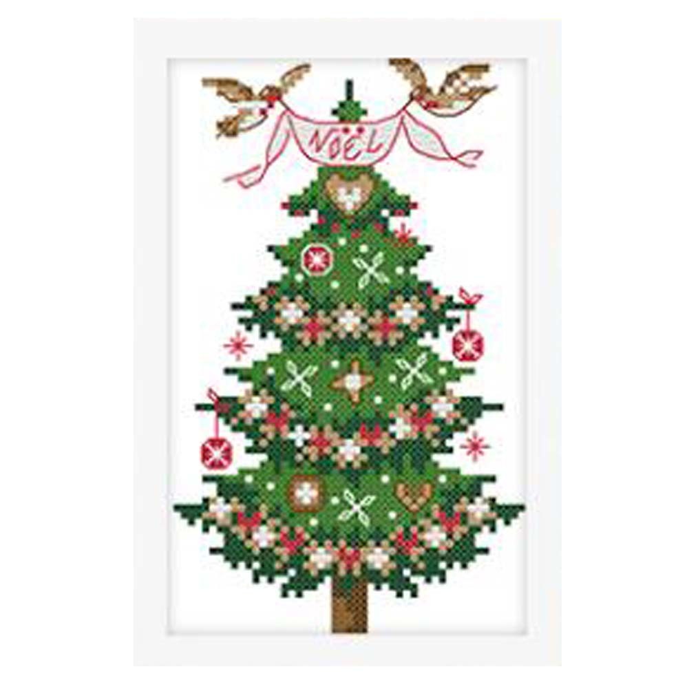 11CT Stamped Cross Stitch Kits DIY Embroidery Kits Needlework Handmade Gifts Home Decor Christmas Tree, 7x8inch