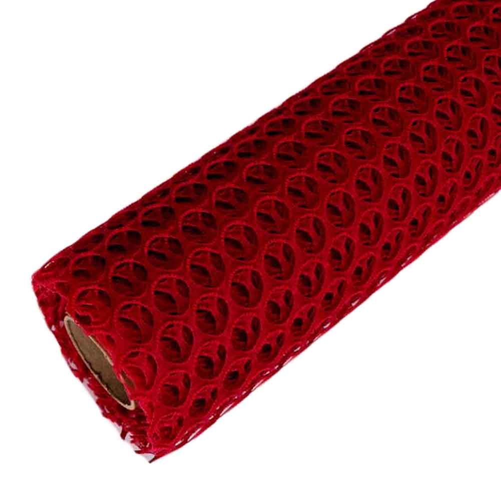 1 Roll Circle Net Flower Wrapping Paper Florist Bouquet Supplies DIY Craft DIY Crafts Gift Packaging, Wine Red