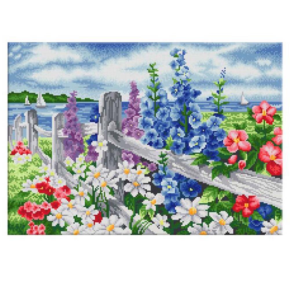 11CT Flower Cross Stitch Kits Embroidery Crafts Needlepoint Kit, 19.7x13.8 inch