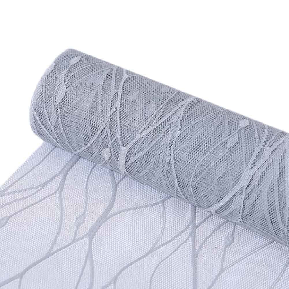 1 Roll Lightning Lace Mesh Flower Wrapping Paper Rose Florist Bouquet Wrap Supplies DIY Craft Gift Wrapping, 5 Yards, Grey