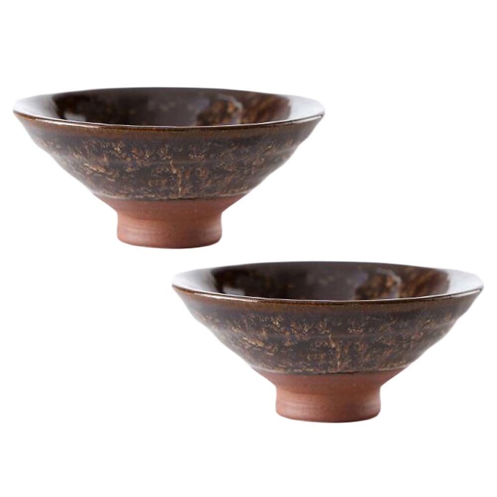 2 Pcs Rough Pottery Tea Cups Ceramic Tea Ceremony Host Cup Sunshine Chinese Kung Fu Tea Cups Tea Bowl Bucket, 50ml