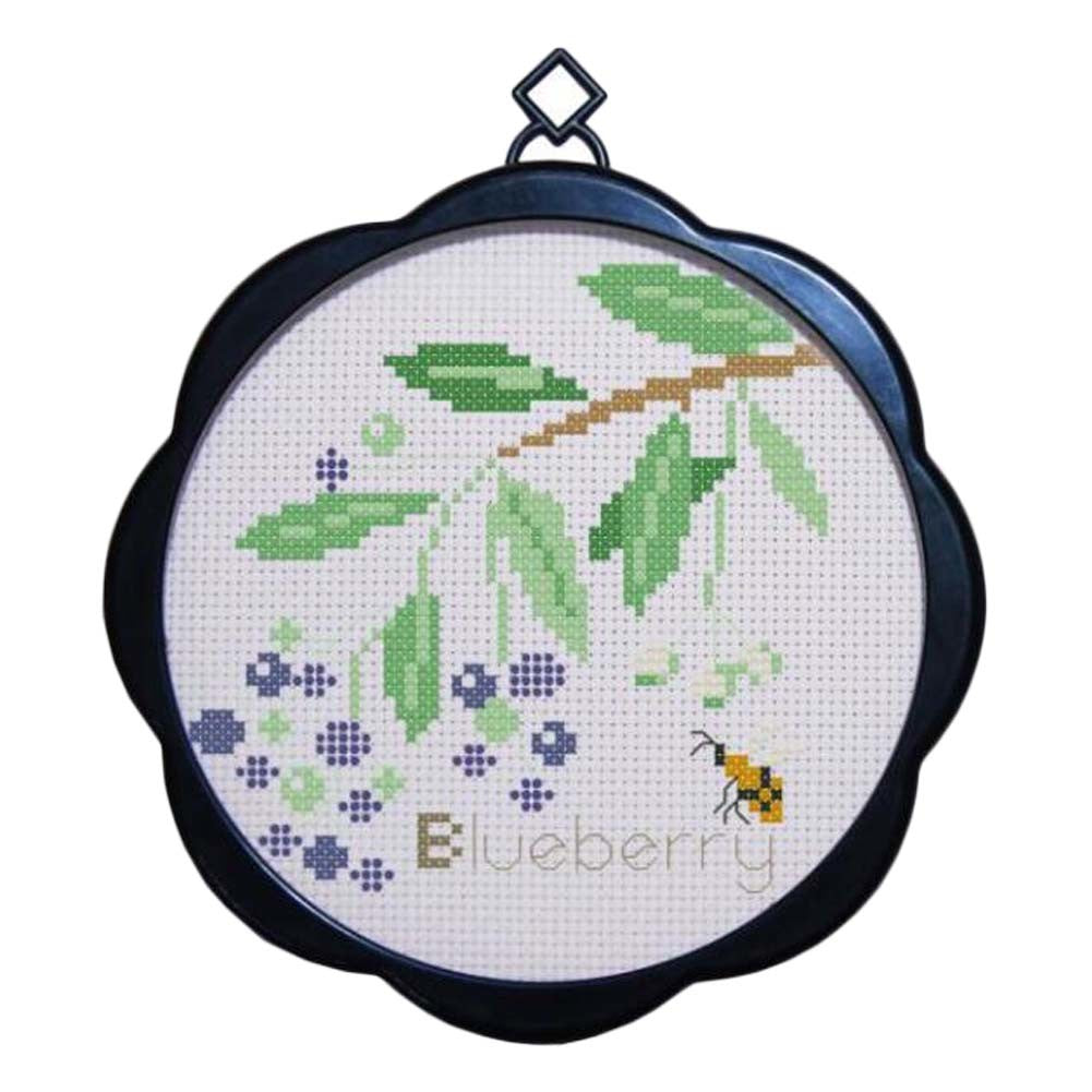 11CT Cross Stitch Kit for Beginners Blueberry Needlecrafts DIY Embroidery Kits Arts Crafts, 6x6 inch