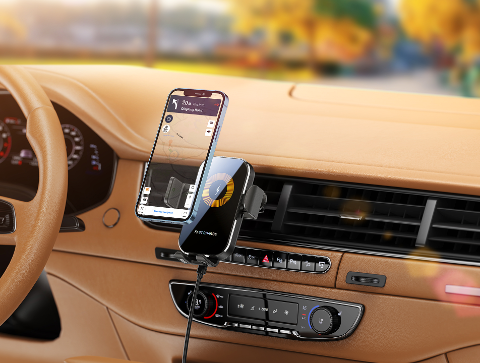 FOR Huawei mobile phone super fast charge 66W Tuyere type car wireless charger.