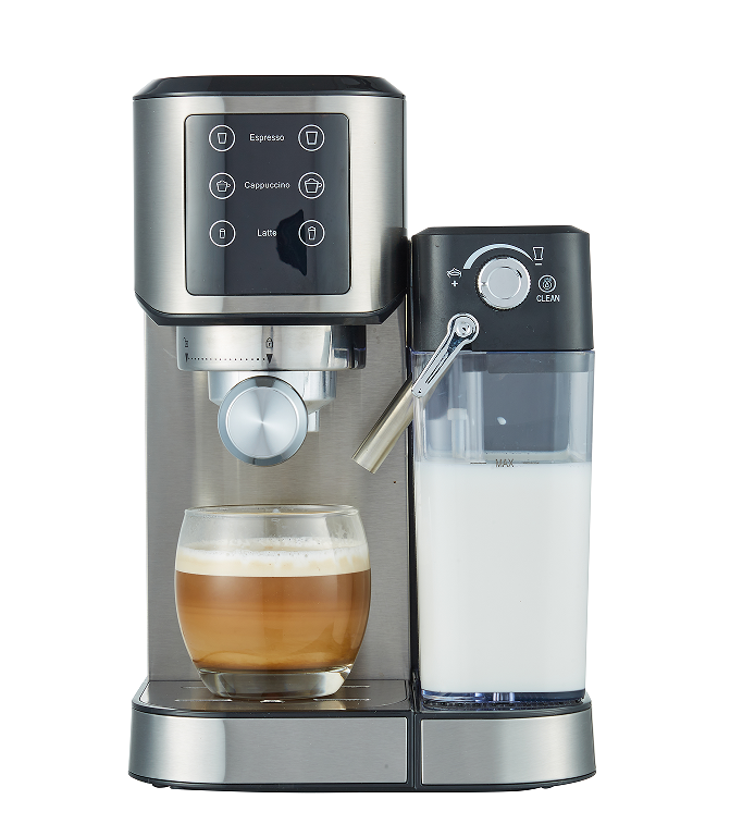 capsule + coffee powder + milk foam 3 in 1 coffee maker.  20Bar extraction French drip / mocha and other Italian espresso, 1 cup / 2 cups touch sensing, 1350W, steam type