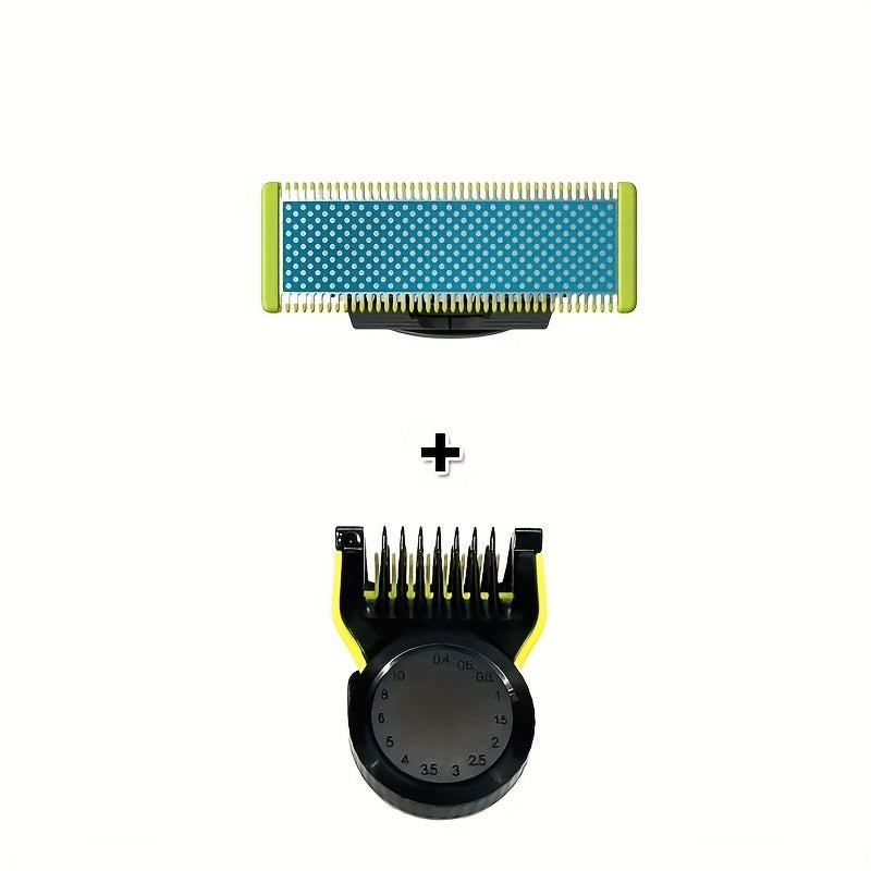 2pcs Replacement Blades Heads For Philips Norelco One Blade, Guide Comb Guards Electric Trimmer Shaver 14-length Adjustable Replacement Kit For QP2520 QP2530 QP2630 QP2620