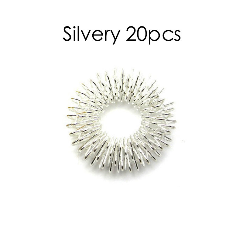 20pcs Spiky Sensory Finger Massage Ring Relax Finger Massager Decompression Multicolor Relieve Stress Spring Massage Rings