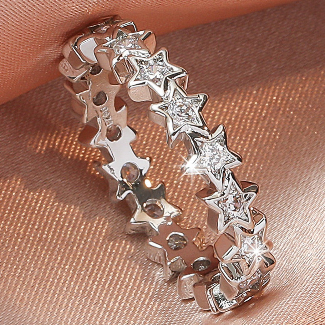 Star Zircon Ring Exquisite Holiday Jewelry For Women