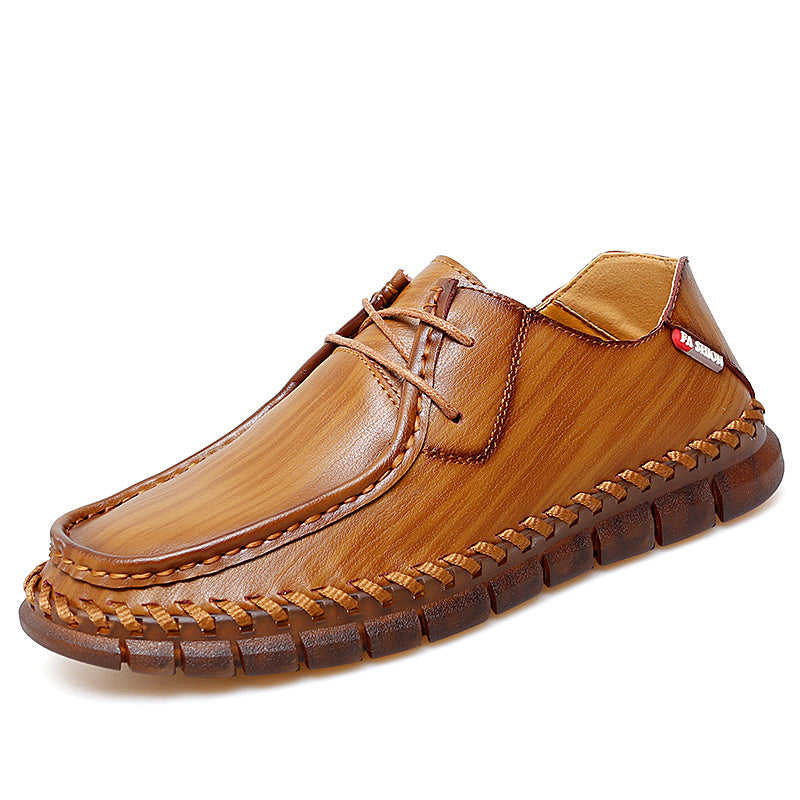 New men's large casual loafers Breathable casual leather non-slip soft sole Dad leather fashion trend men's shoes