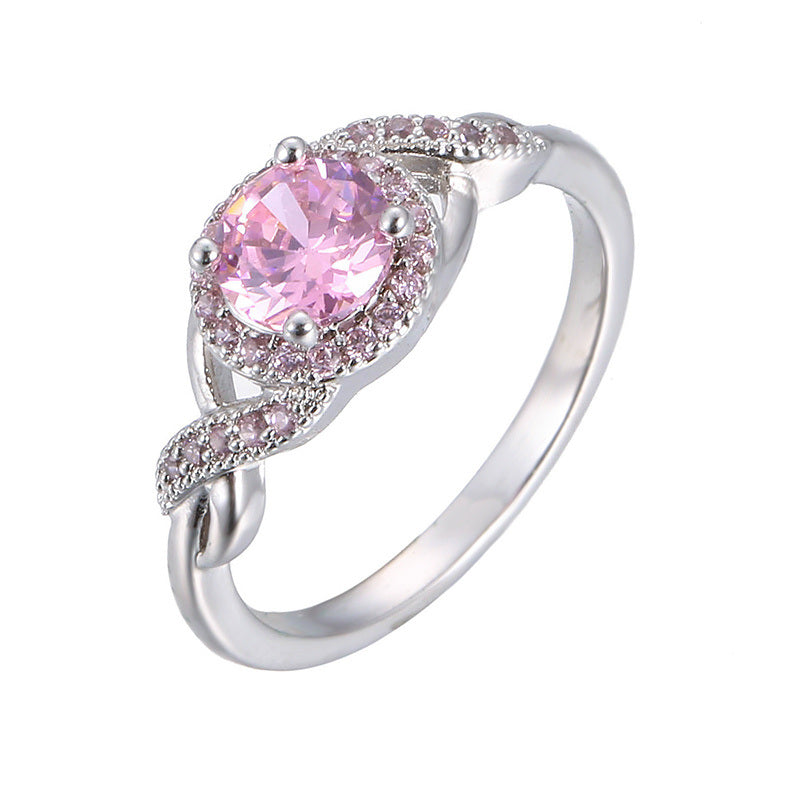 Fashion Pink Zircon Ring