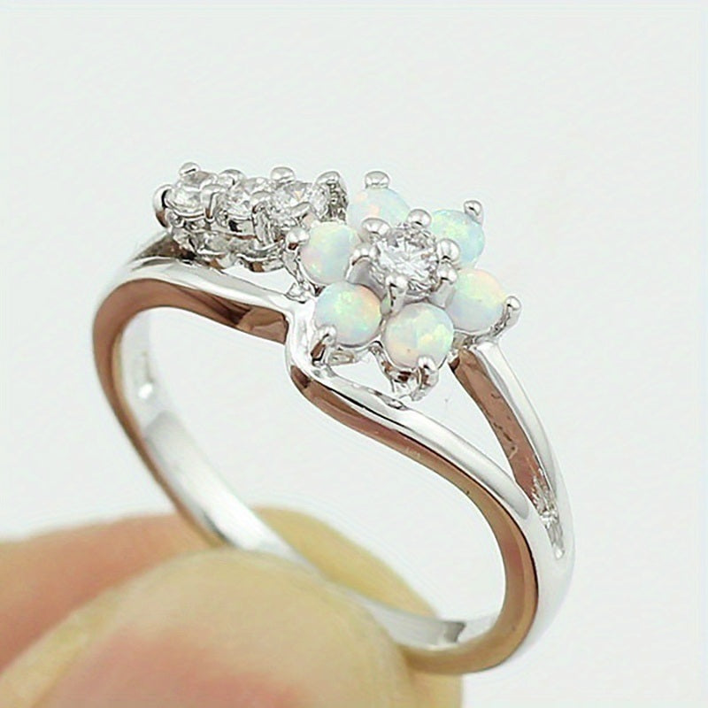 Gorgeous Silver Plated Hollow Out Finger Ring Bride Wedding Engagement Proposal Ring