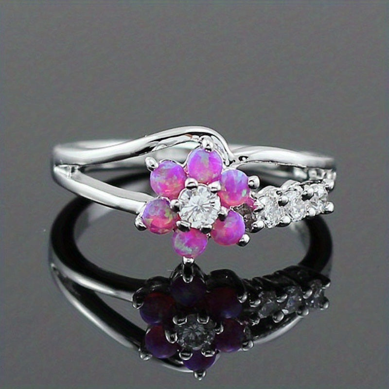 Gorgeous Silver Plated Hollow Out Finger Ring Bride Wedding Engagement Proposal Ring
