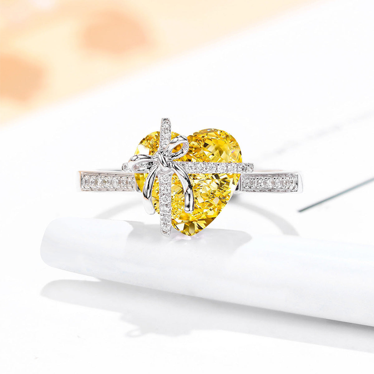 Elegant Heart Gift Zircon Ring Engagement Bride Women's Rings Best Gift For Valentine's Day Women's Ring