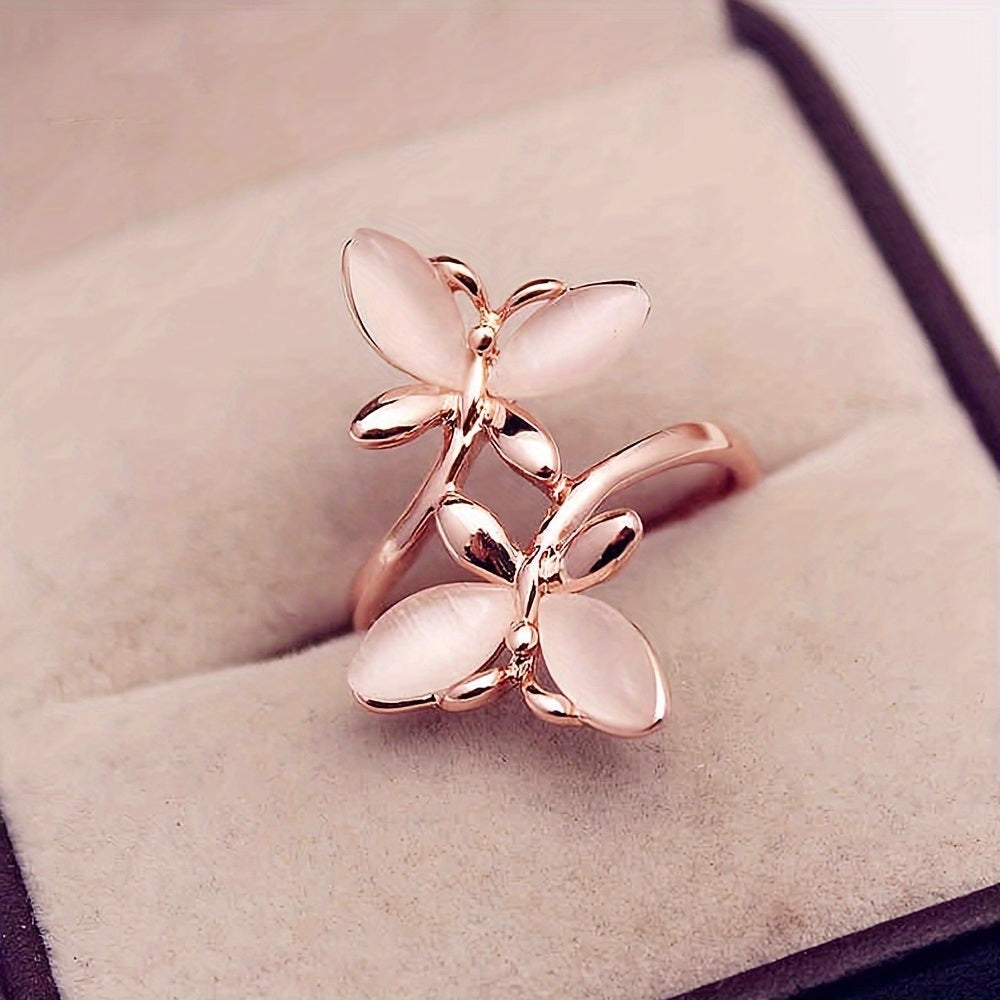 Elegant Big Butterfly Ring Inlaid Zircon Ladies Accessories Personality Ladies Finger Ring Jewelry