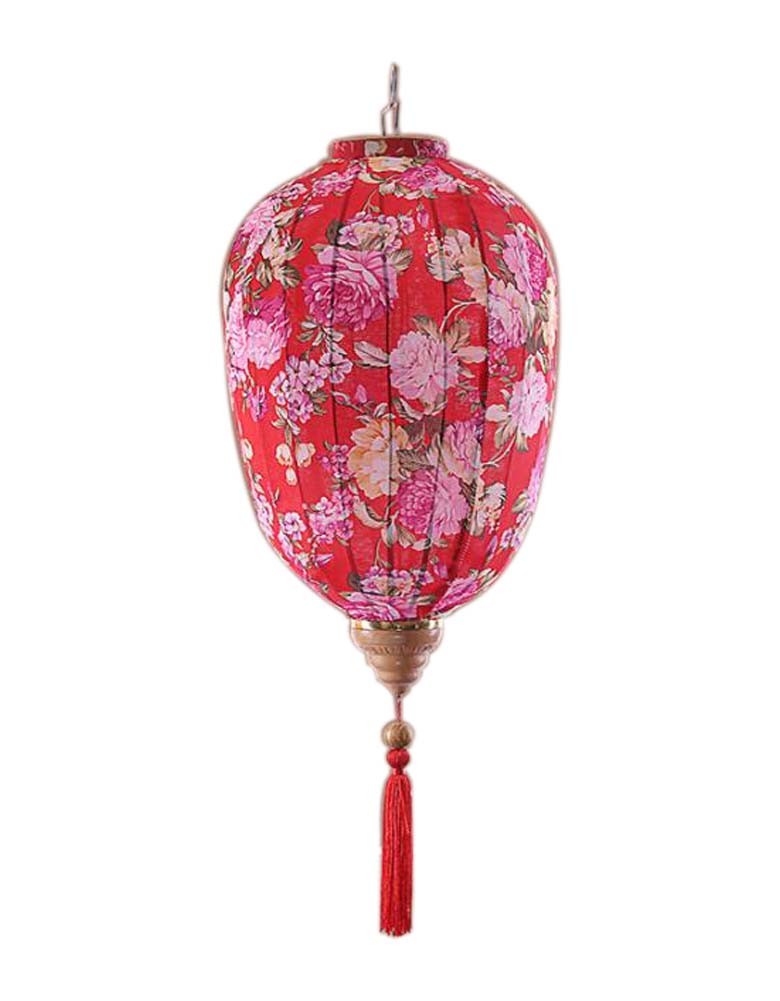 Traditional Chinese Cloth Lantern Painted Home Garden Hanging Decorative Lampshade 14" , Red peony