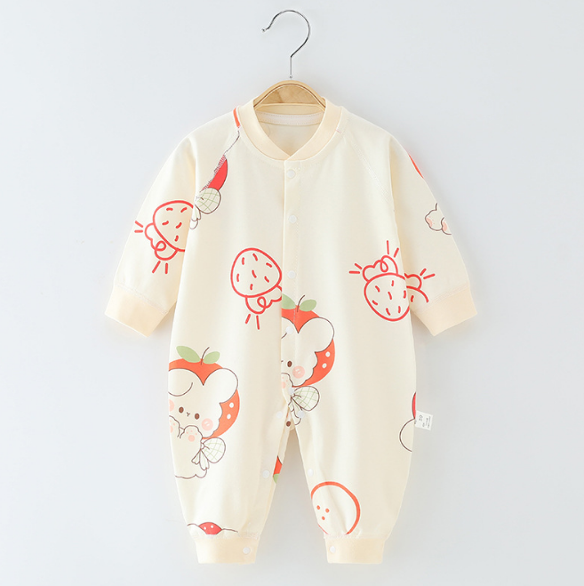 baby short sleeved jumie.  Pure cotton, newborn clothes, crawling clothes to sleep, four seasons, 66-100cm height, 01-24 months of age, class A