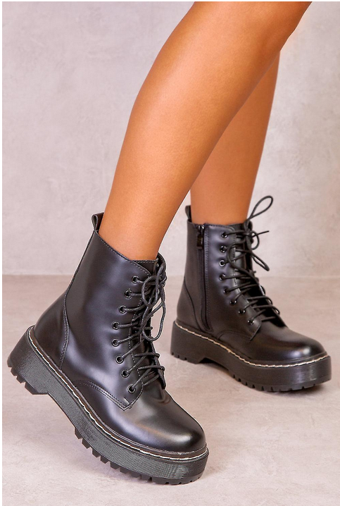 Where's That From Womens Brynn Lace Up Mid Ankle Boots